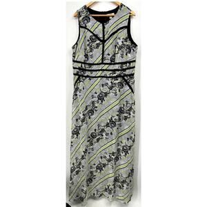 Cato Women's Maxi Dress Plus Size 22W Sleeveless Lime Green Abstract Art